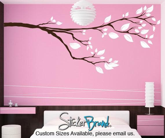 Tree Branch with leaves wall decal.  #830