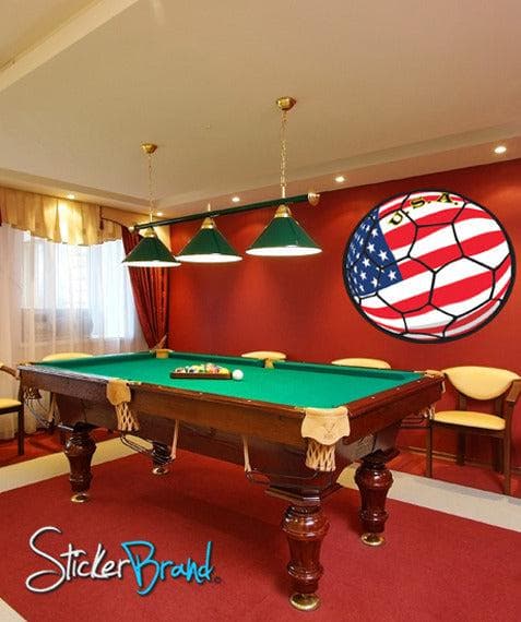 Graphic Wall Decal Sticker Football Soccer USA #JH149