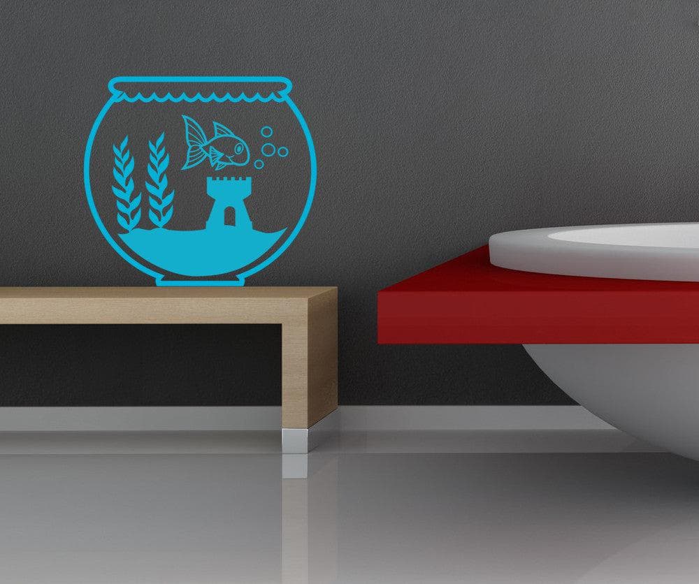 Vinyl Wall Decal Sticker Kiddie Aquarium Fish Castle Bowl #OS_ES113