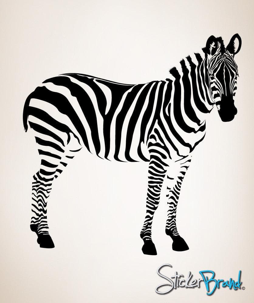 Sideways Zebra Vinyl Wall Decal Sticker. #1279