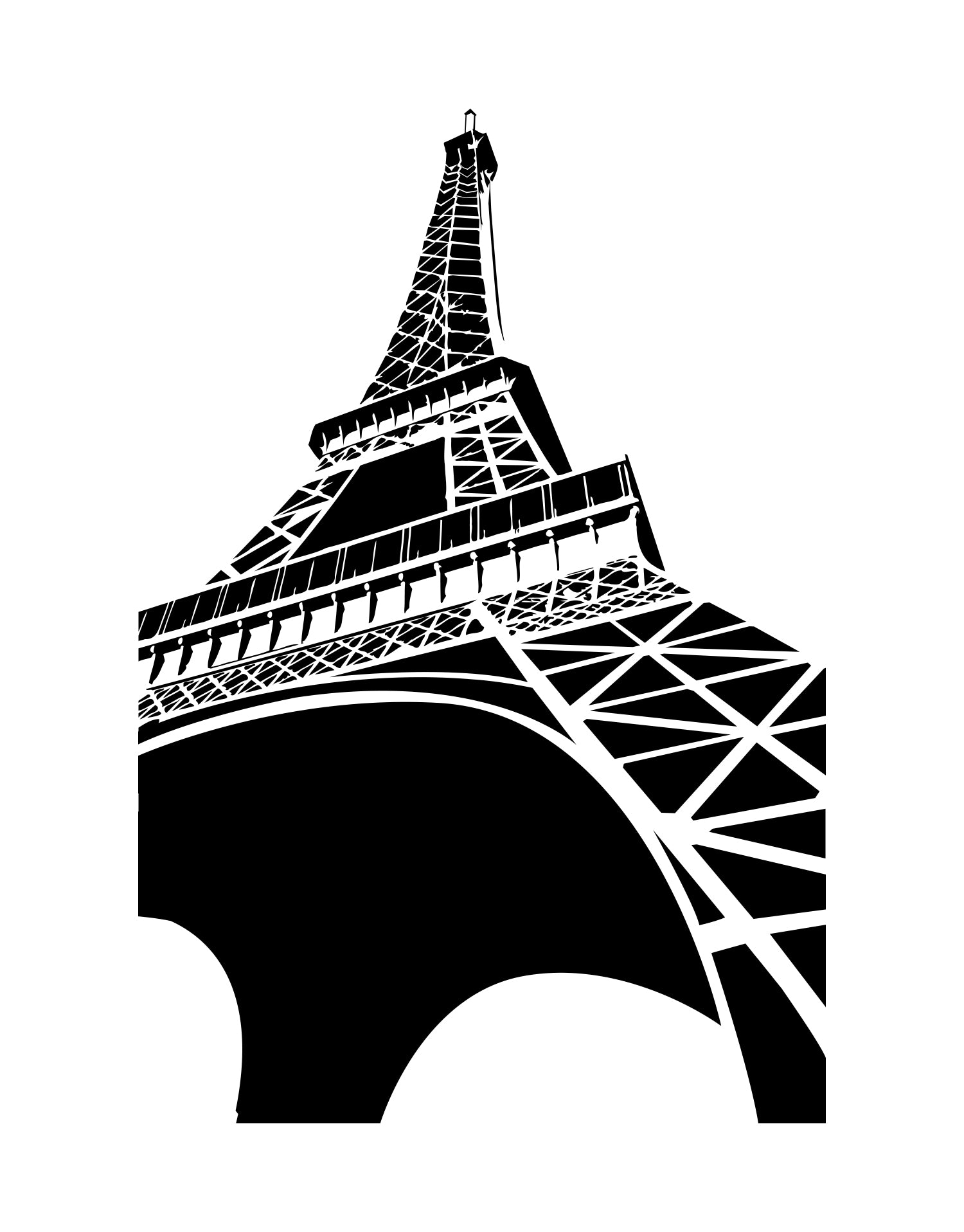 Large Eiffel Tower Wall Decal Stickers