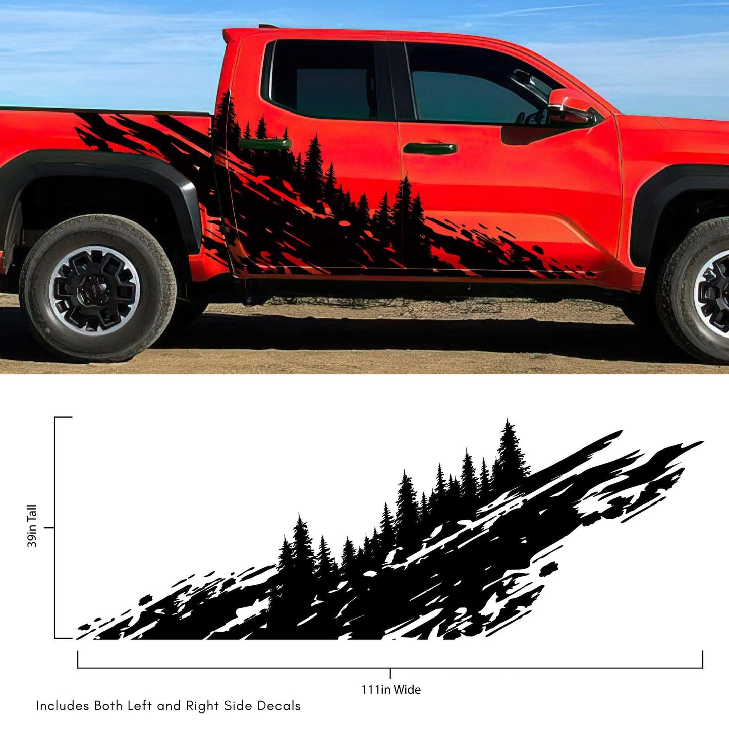 Overland Forest Tree Mud Splash Truck Decal. #6849