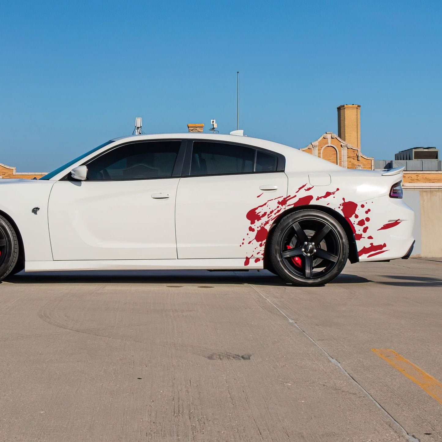 Red Blood Splatter Graphic Car Decal. #7031