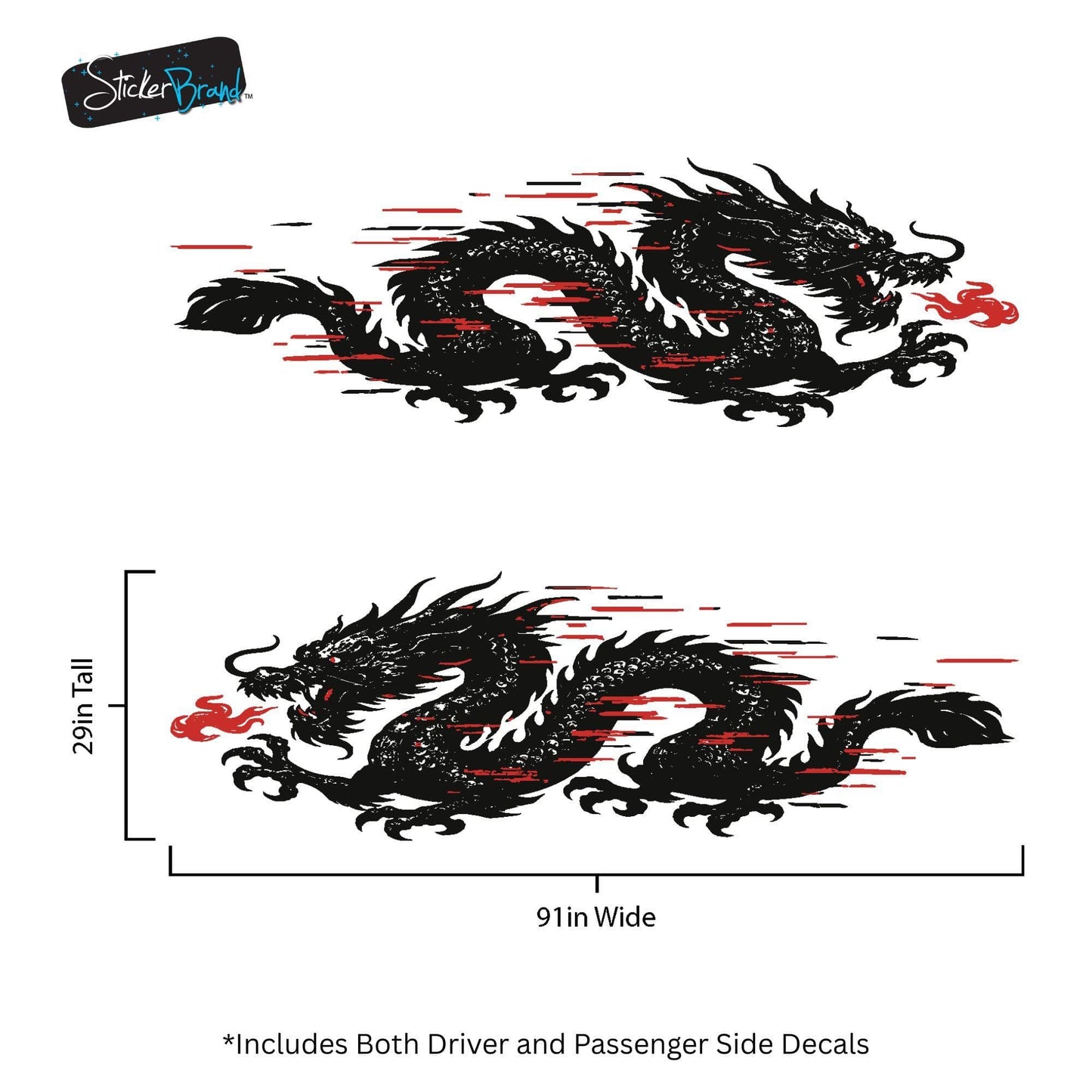 Dragon Graphic Decal Sticker for Car / Truck. Universal Fit. #6997