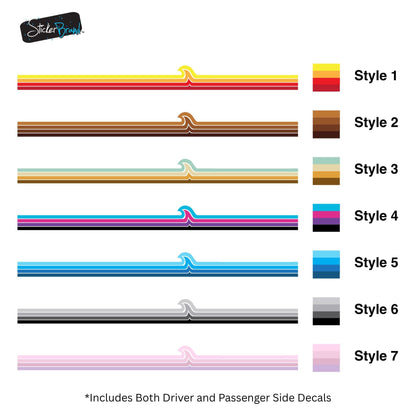Surf Wave Truck / Car Decal. Overland Stripes Decal Sticker. Universal Fit for most Vehicles. #7051