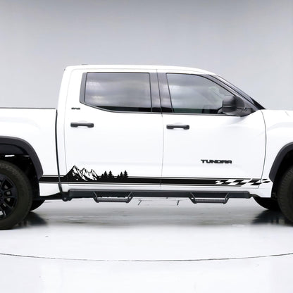 Checker Flag Truck Decal Sticker. Overland Mountain Theme. #6816