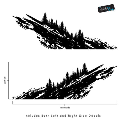 Overland Forest Tree Mud Splash Truck Decal. #6849