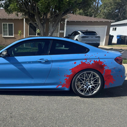 Red Blood Splatter Vinyl Graphic Car Decal. #7037