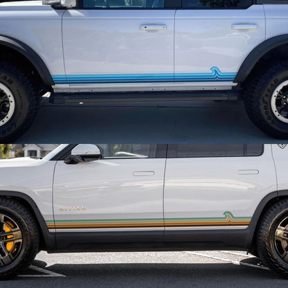 Surf Wave Truck / Car Decal. Overland Stripes Decal Sticker. Universal Fit for most Vehicles. #7051