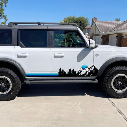 Mountain Forest Sunset Truck/Car Decal. Yellow, Orange, Red Color Scheme. #6811