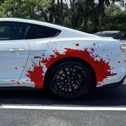 Red Blood Splatter Vinyl Graphic Car Decal. #7037