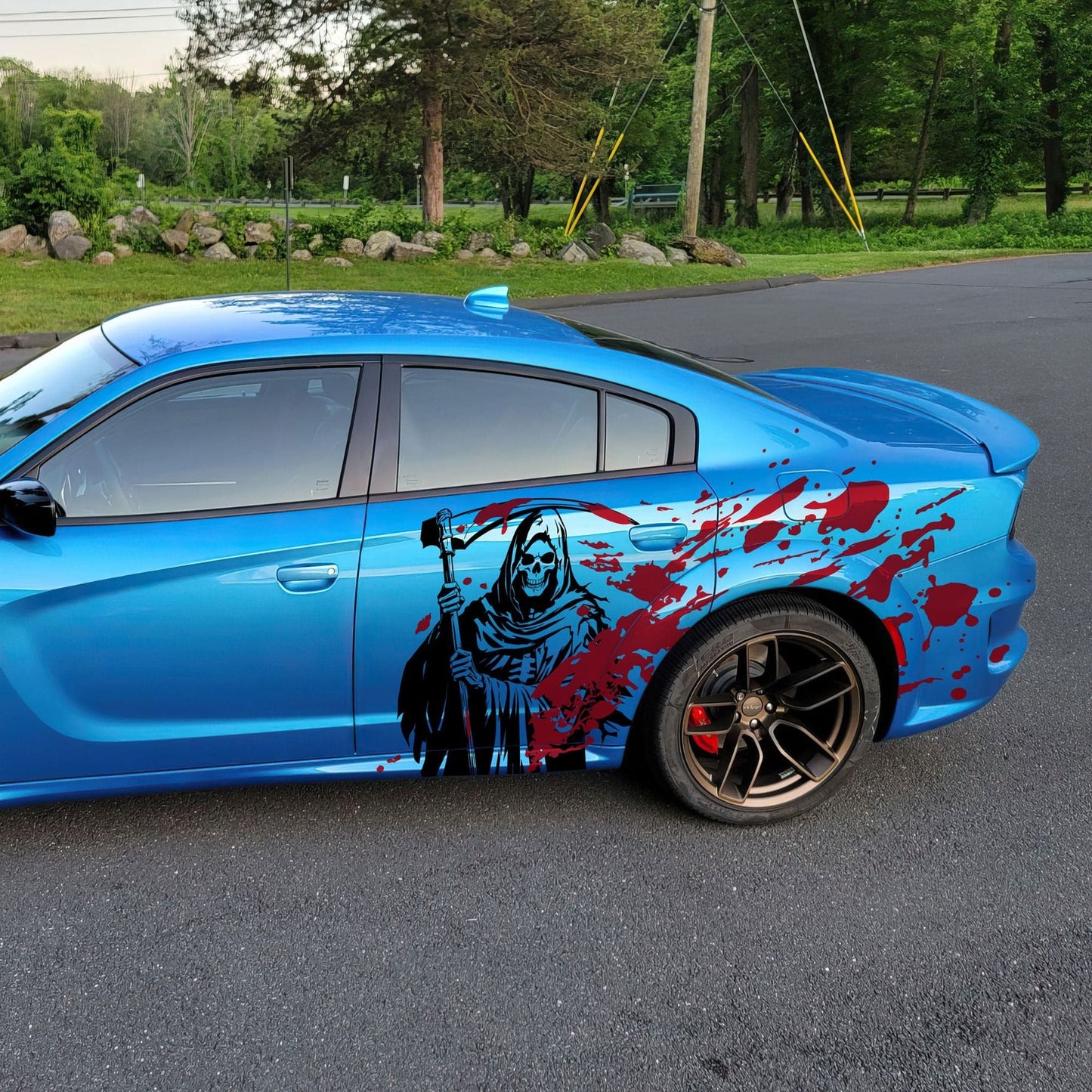 Grim Reaper Blood Splatter Car Decal. #7082
