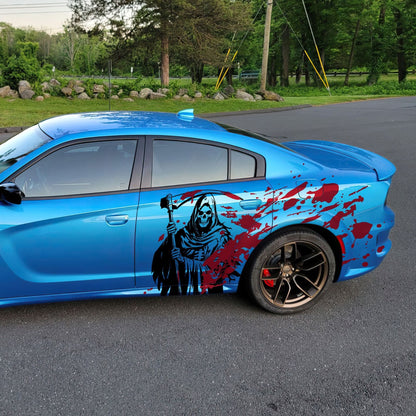 Grim Reaper Blood Splatter Car Decal. #7082