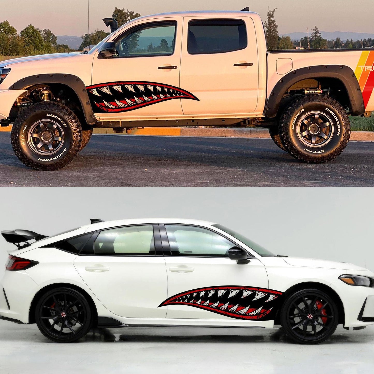 Flying Tiger Shark Military Bomber Design Decal. Jaws Decal. #6992