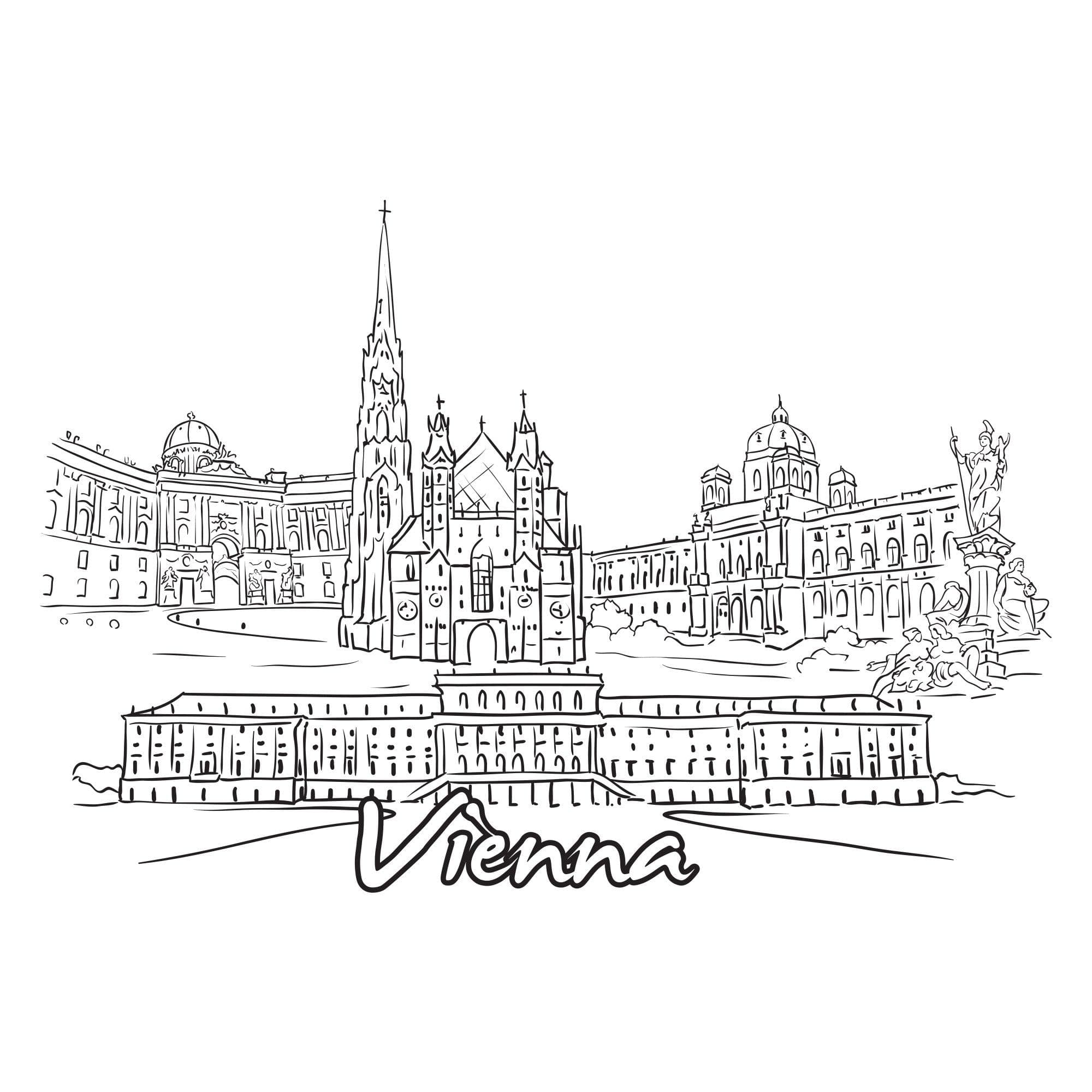 City of Vienna Austria Wall Decal Theme Decor. #1389 – StickerBrand