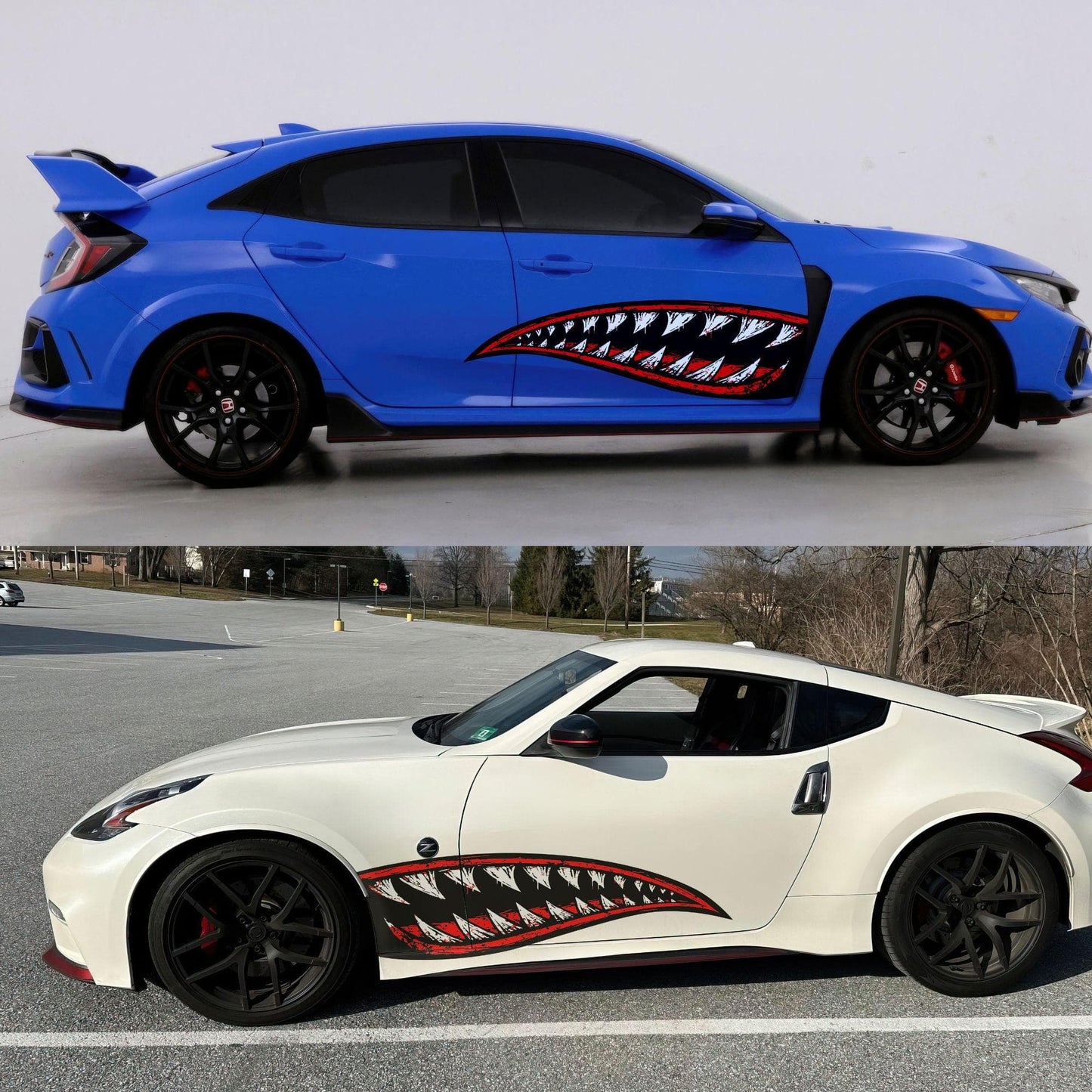 Flying Tiger Shark Military Bomber Design Decal. Jaws Decal. #6992