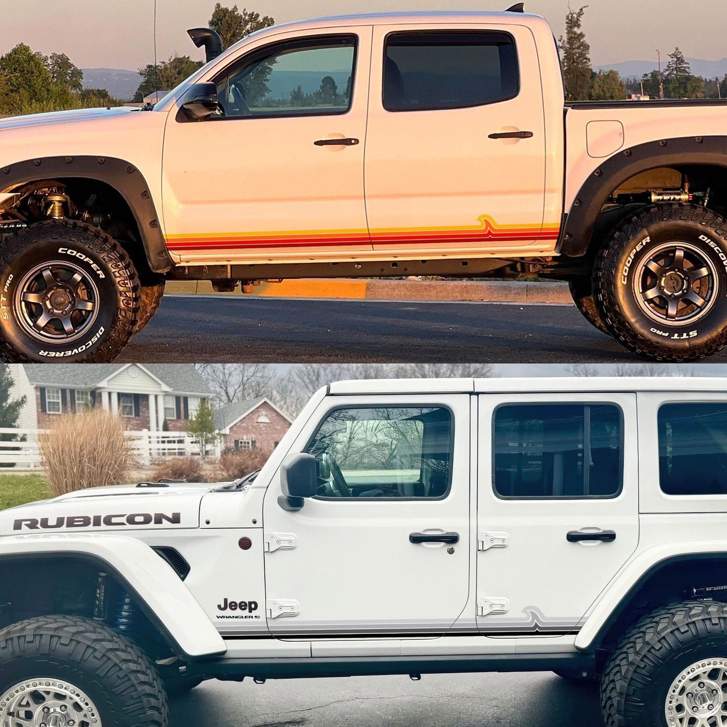 Surf Wave Truck / Car Decal. Overland Stripes Decal Sticker. Universal Fit for most Vehicles. #7051