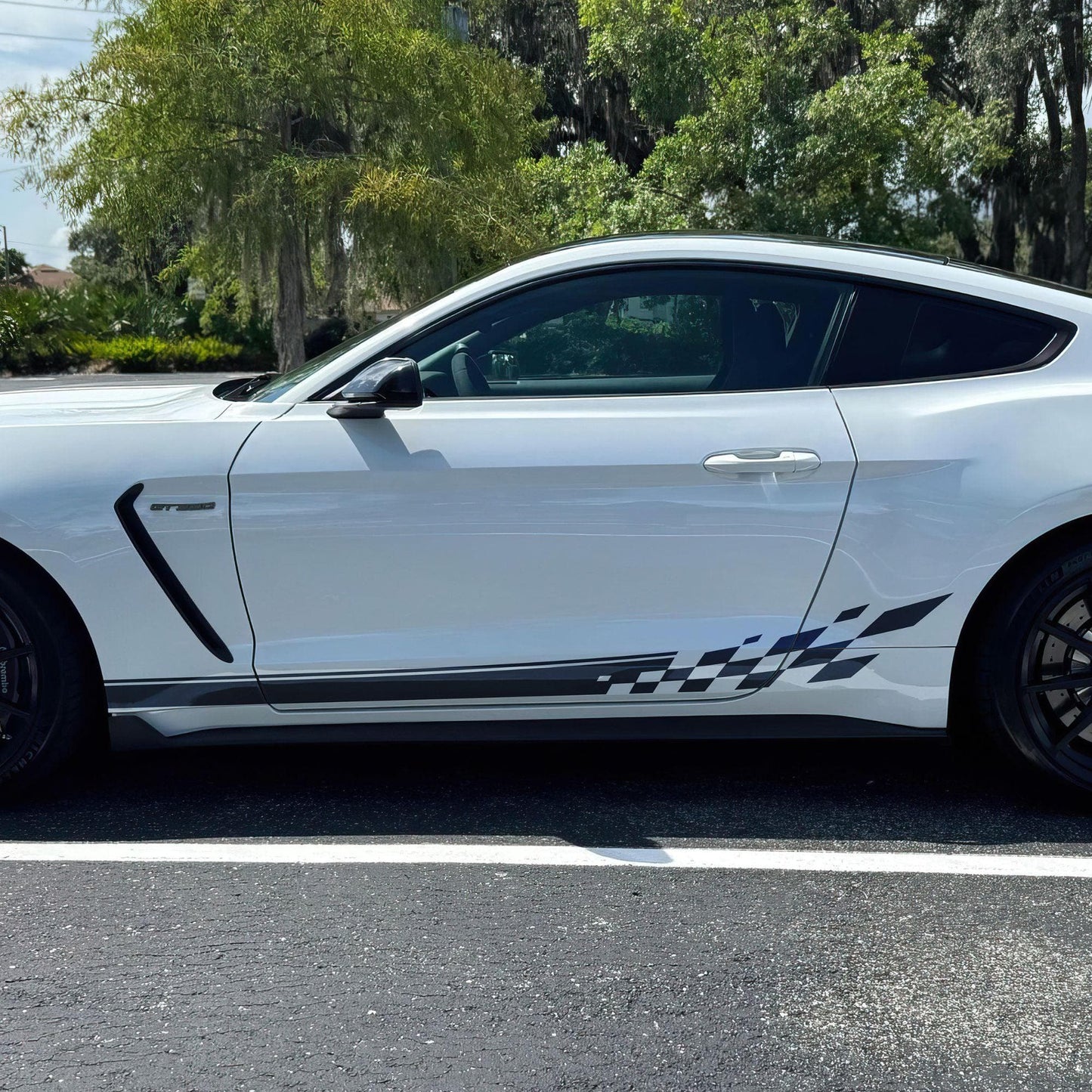 Checker Flag Car Decal Sticker. Racing Stripes Graphic Sticker. #6999
