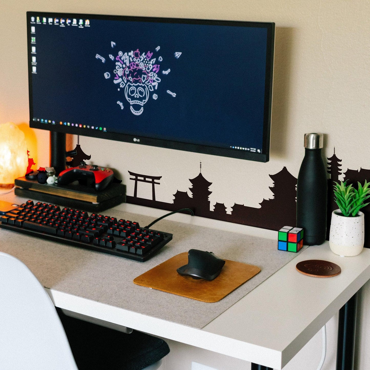 Japanese Village Silhouette Vinyl Wall Decal Sticker. #1438