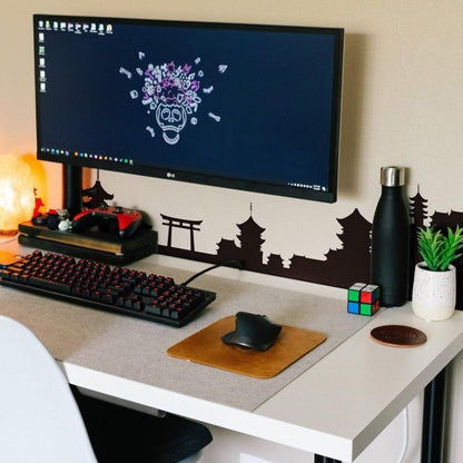 Japanese Village Silhouette Vinyl Wall Decal Sticker. #1438