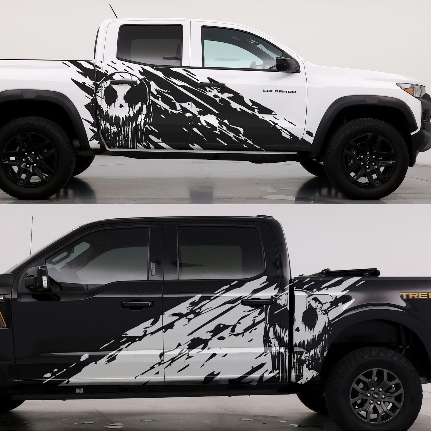 Evil Smiling Face Mud Splash Truck Decal Sticker. #6938