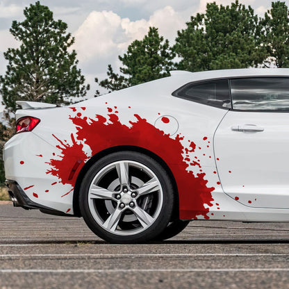 Red Blood Splatter Vinyl Graphic Car Decal. #7037