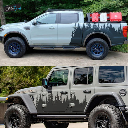 Forest Overland Sticker. Adventure Off Road Decal Sticker for Trucks. #6959