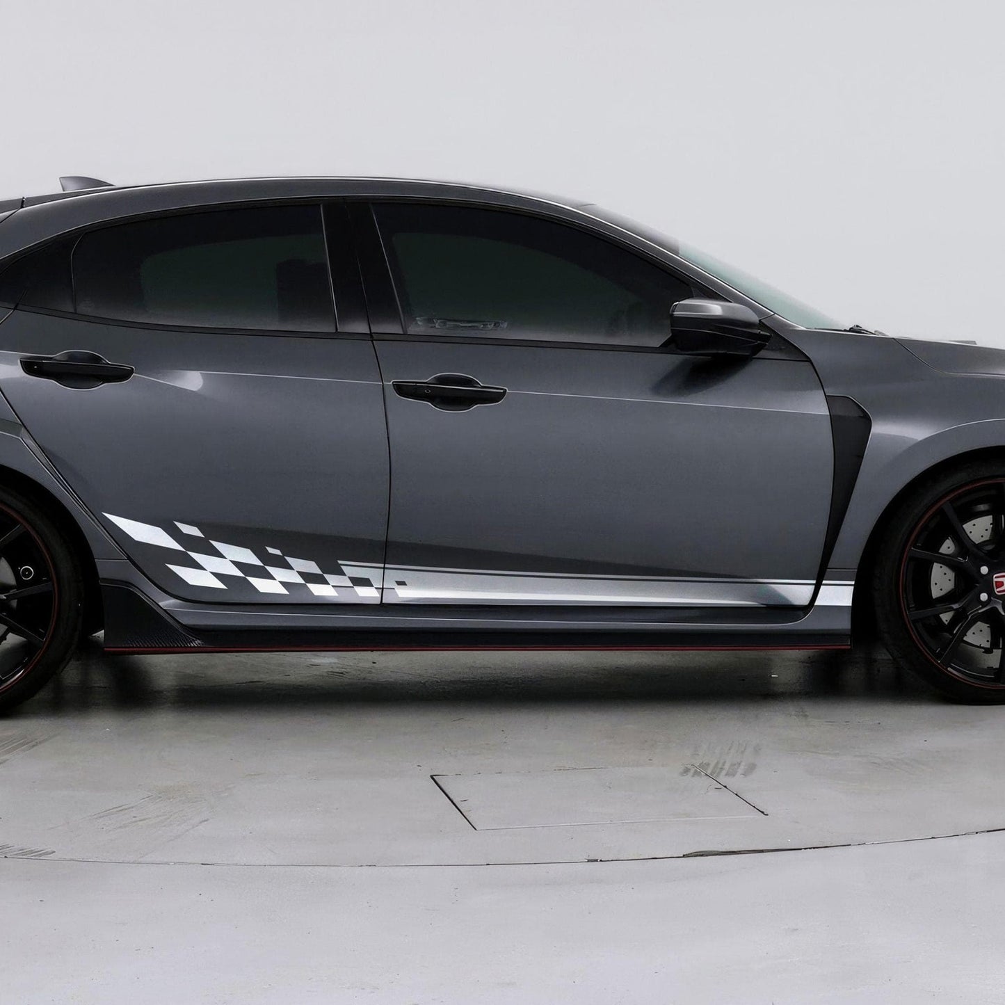 Checker Flag Car Decal Sticker. Racing Stripes Graphic Sticker. #6999