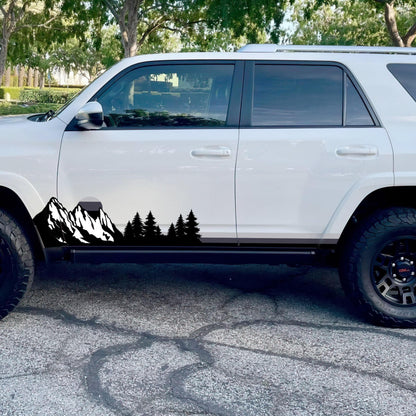 Mountain Forest Sunset Truck/Car Decal. Yellow, Orange, Red Color Scheme. #6811