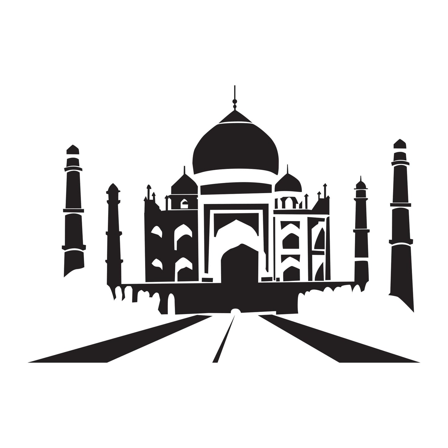 Taj Mahal Silhouette Vinyl Wall Art Decal Sticker. #158