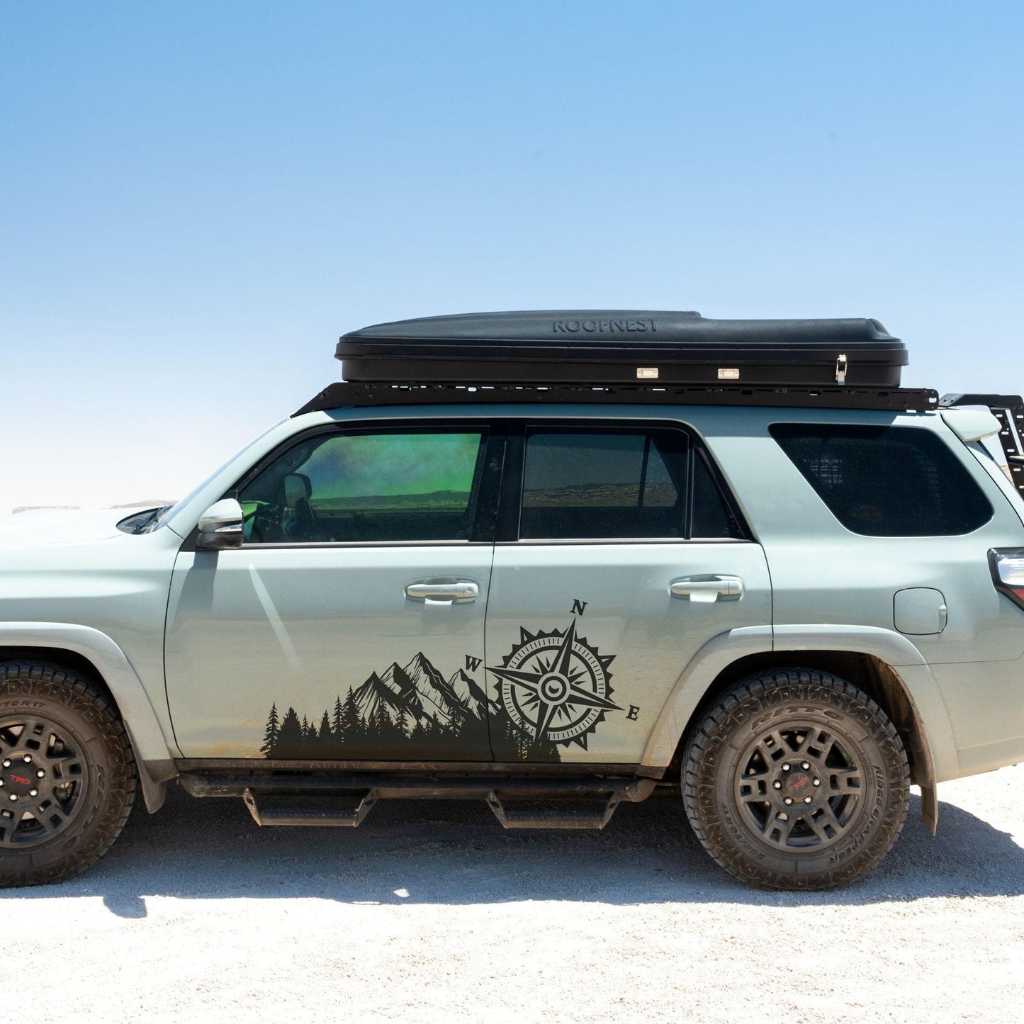 Mountain with Compass Truck Graphic Decal Sticker. Off-Road Overlander. #6909