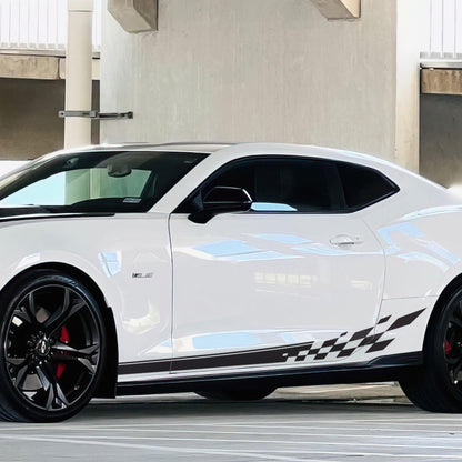 Checker Flag Car Decal Sticker. Racing Stripes Graphic Sticker. #6999