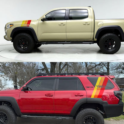 Yellow, Orange, Red TRD Stripes Toyota Truck Decal. #6968