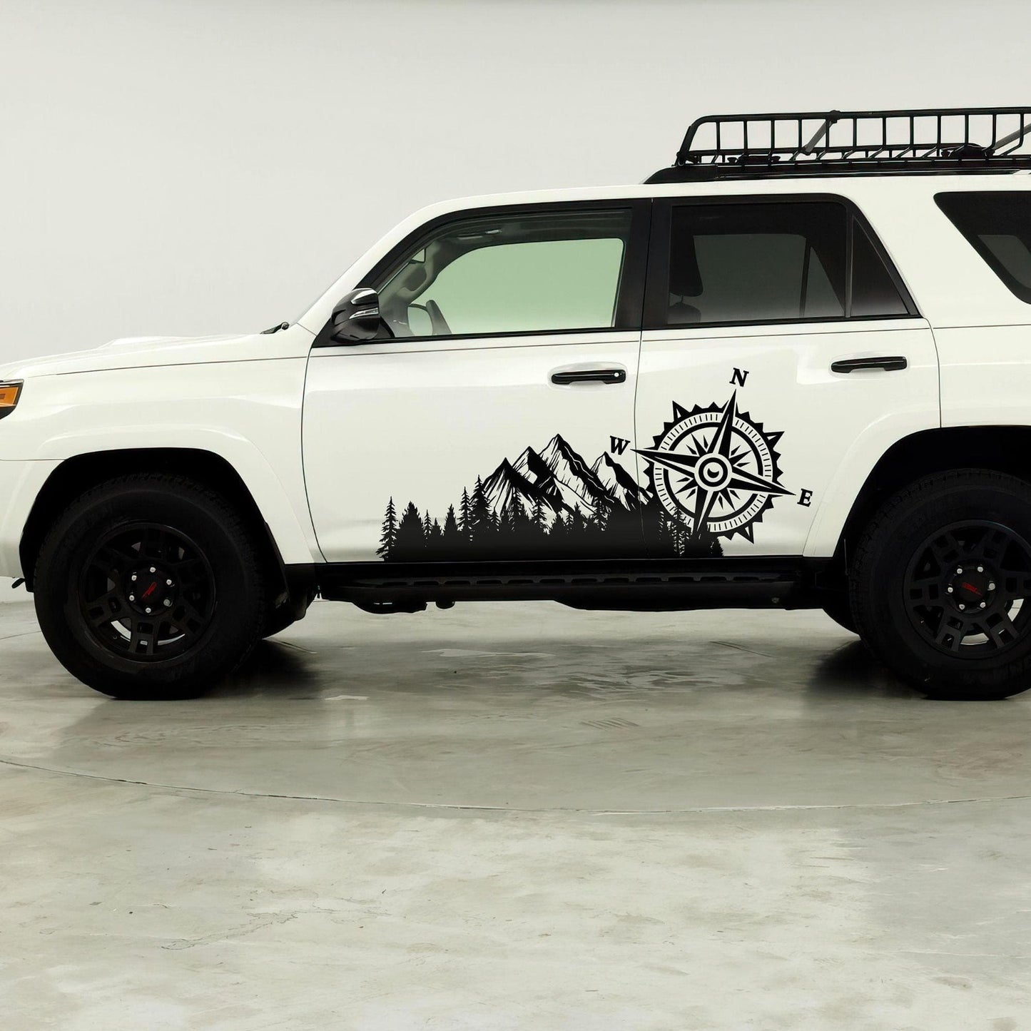 Mountain with Compass Truck Graphic Decal Sticker. Off-Road Overlander. #6909