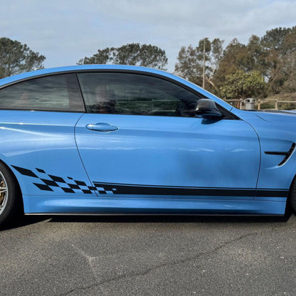 Checker Flag Car Decal Sticker. Racing Stripes Graphic Sticker. #6999