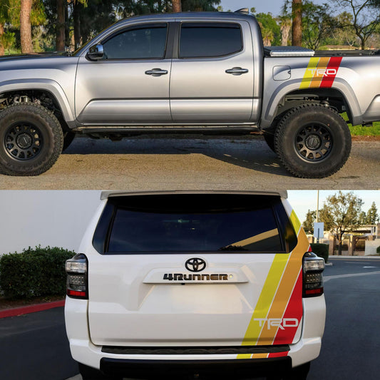 Yellow, Orange, Red TRD Stripes Toyota Truck Decal. #6968