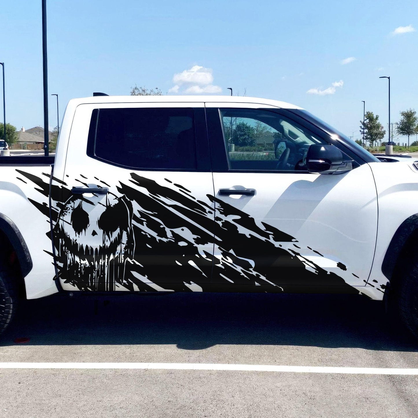 Evil Smiling Face Mud Splash Truck Decal Sticker. #6938