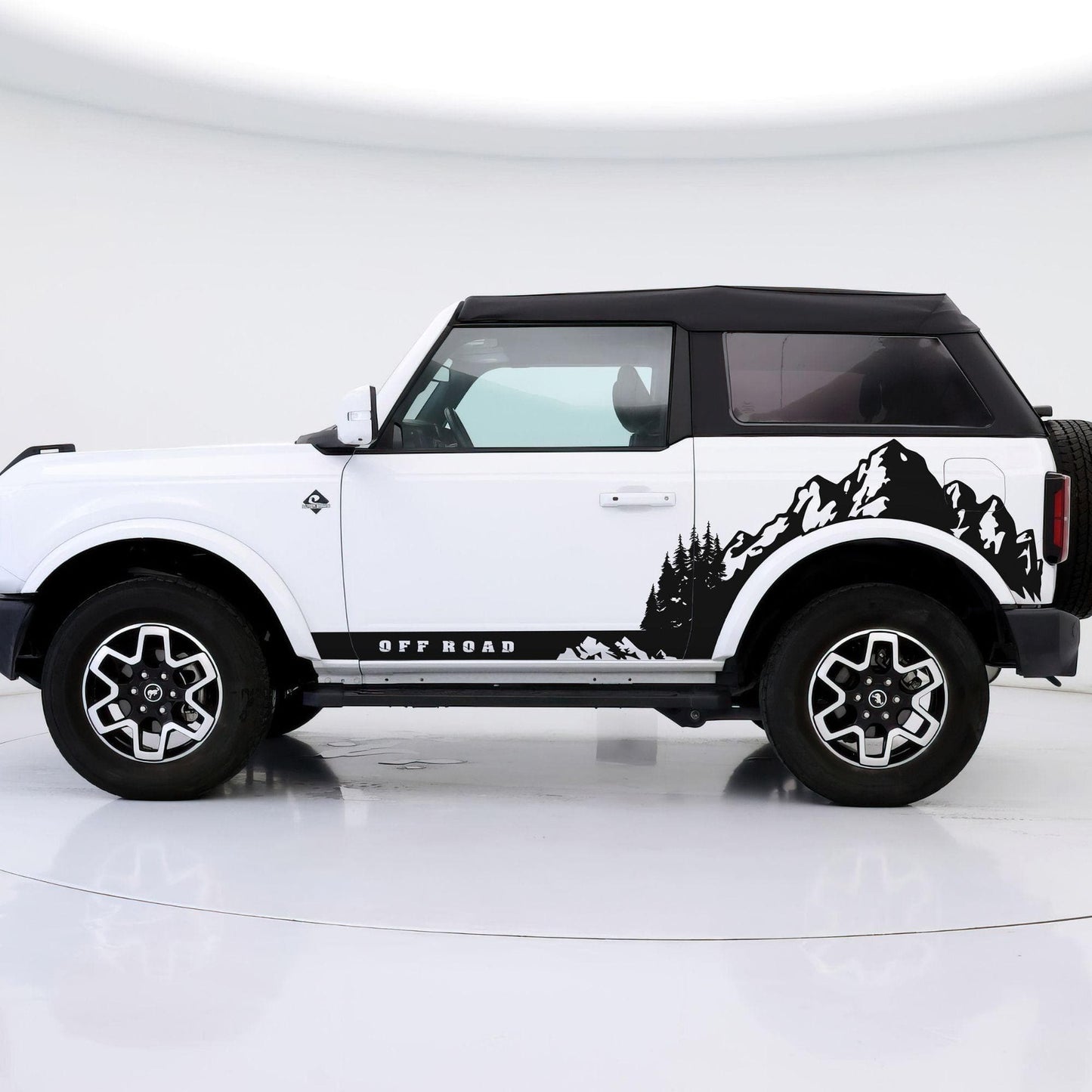 Ford Bronco Off Road Graphic Decal Sticker. Mountain Forest Overland Design. #6998