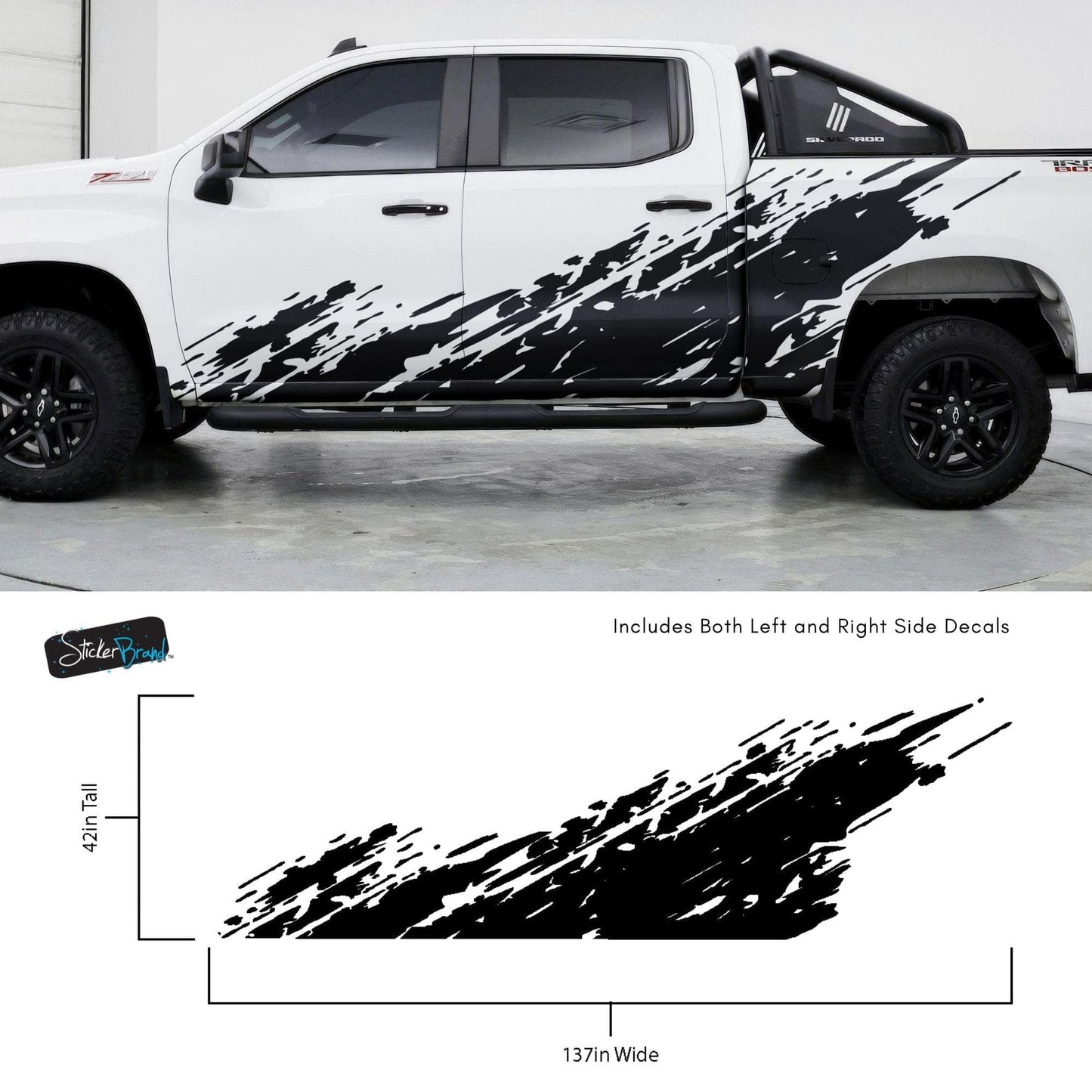 Truck Mud Splash Graphic Sticker. Silverado / GMC Sierra. #6898