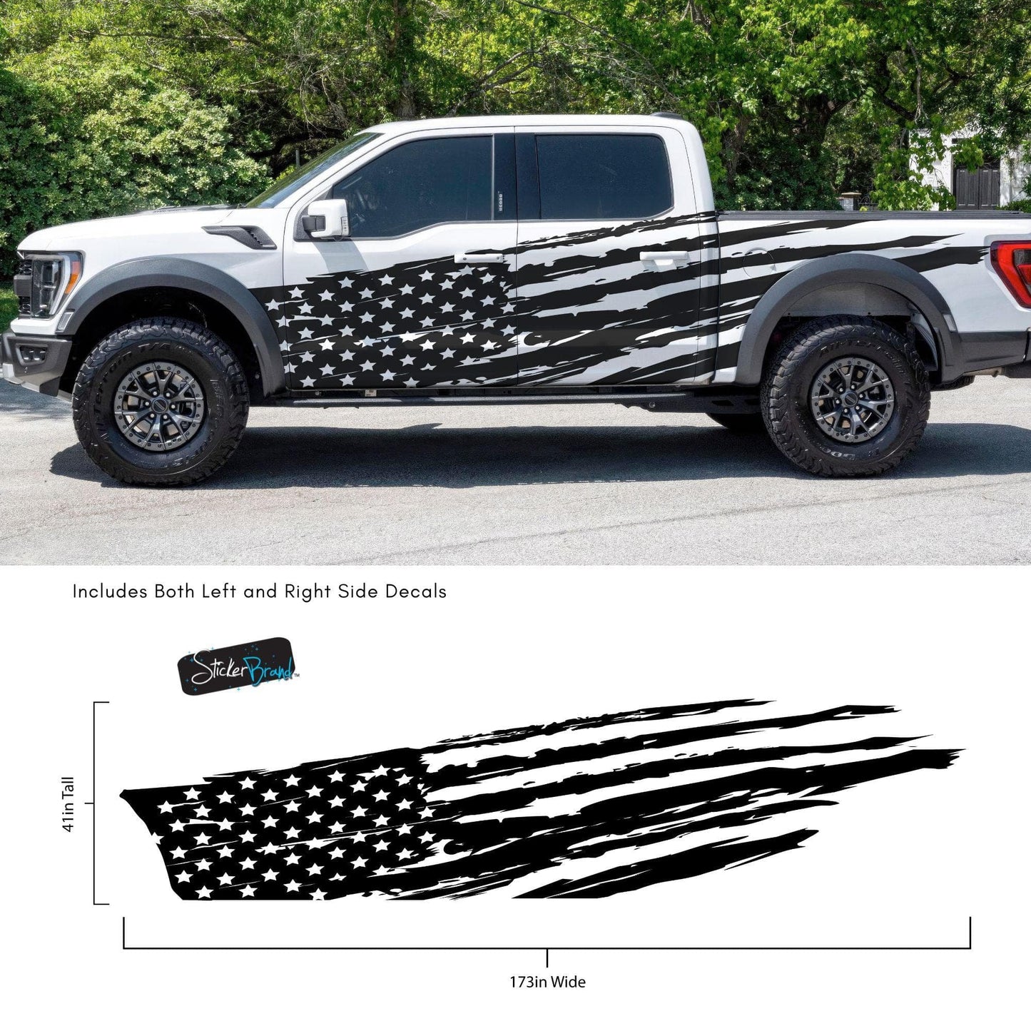 USA Flag Truck Decal Sticker. #6845
