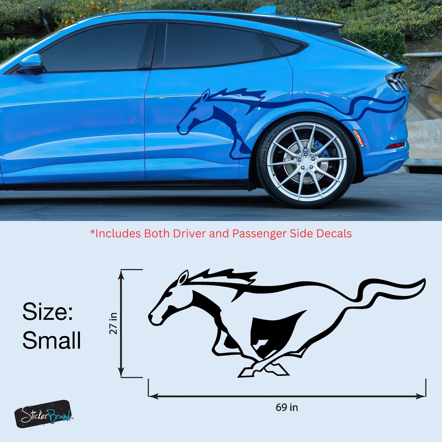 Mustang Horse Graphic Decal for Mustang Car, Mustang Mach-E. #7096