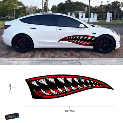 Flying Tiger Shark Military Bomber Design Decal. Jaws Decal. #6992