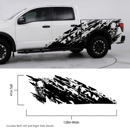 Nissan Titan Skull Mud Splash Decal. (With Skull / No Skull) #6862