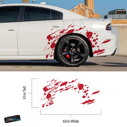 Red Blood Splatter Graphic Car Decal. #7031