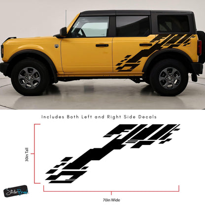 Bronco Digital Glitching Stripes Decal. #6838