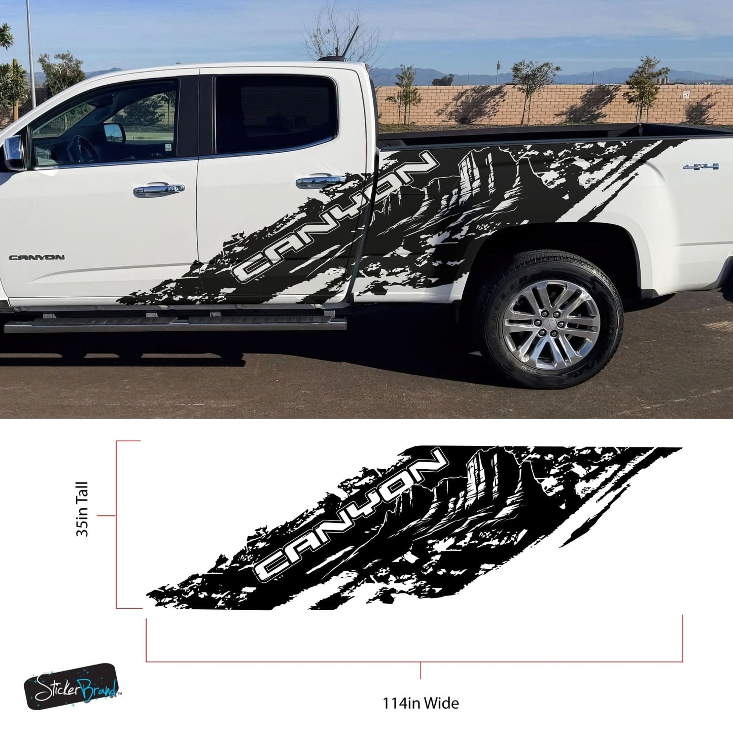 GMC Canyon Truck Mud Splash Vinyl Car Graphic Sticker. Set of 2. #7050
