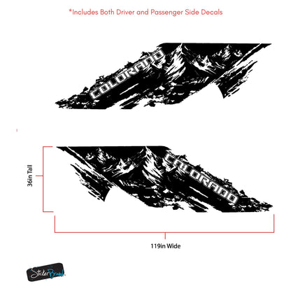 Chevy Colorado Truck Mud Splash Mountain Vinyl Car Graphic Sticker. Set of 2. #7110