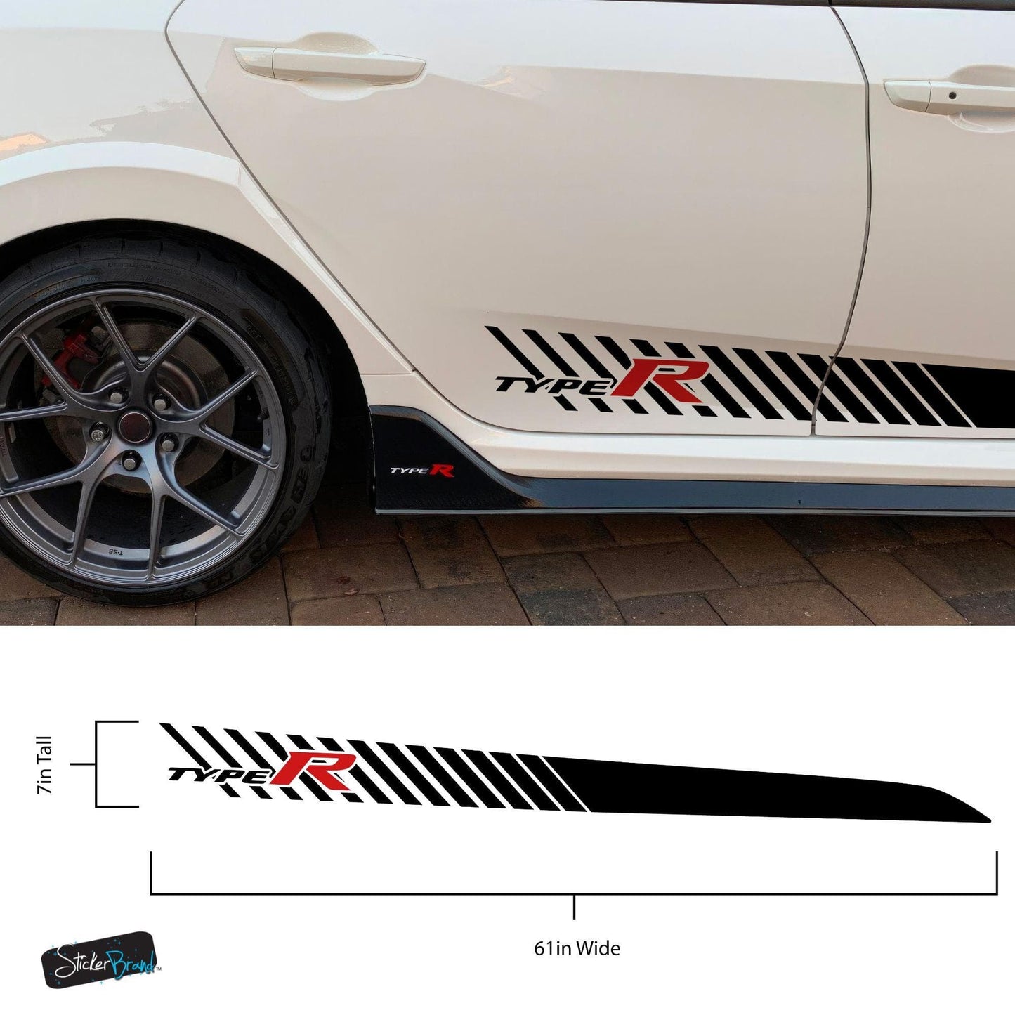 Honda Civic Type R Sticker Decal. Racing Stripes. #6803