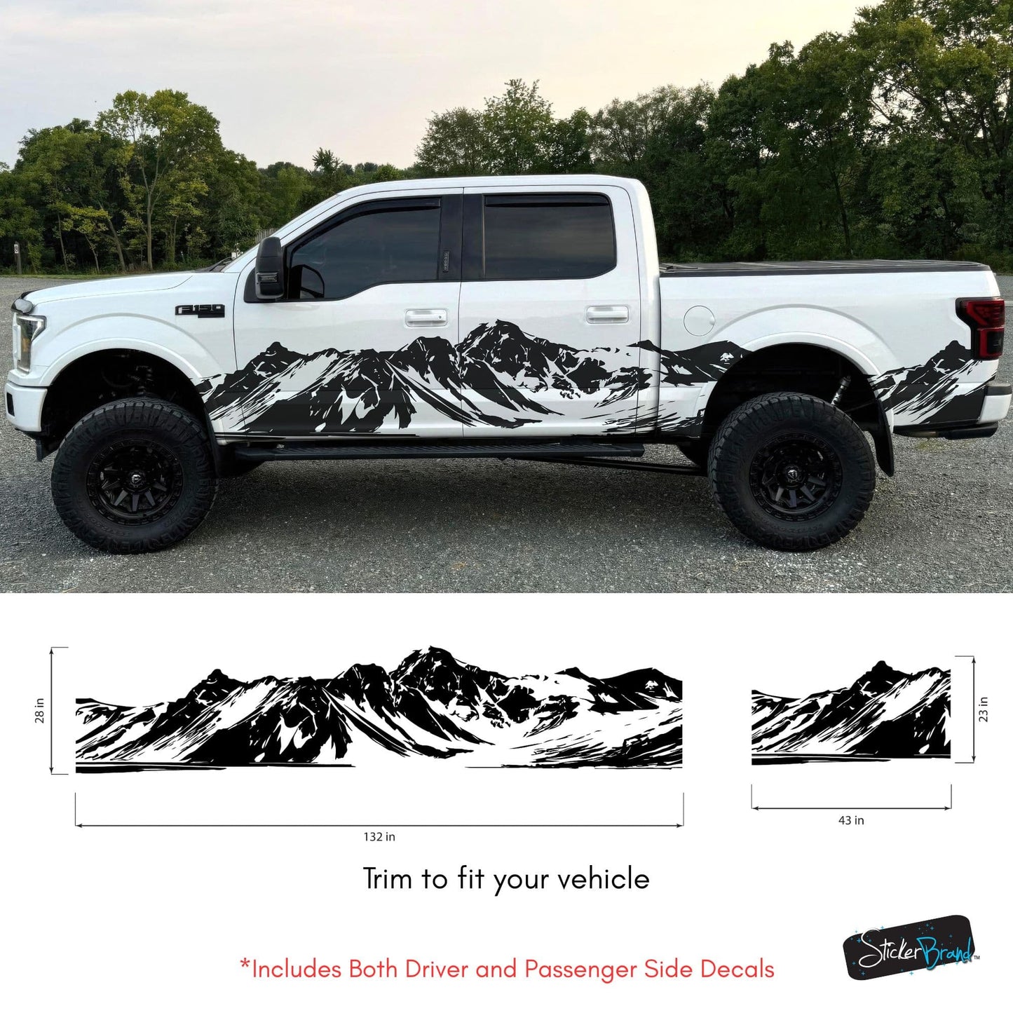 Mountain Truck Graphic Decal. Overland Vinyl Decal. #7085