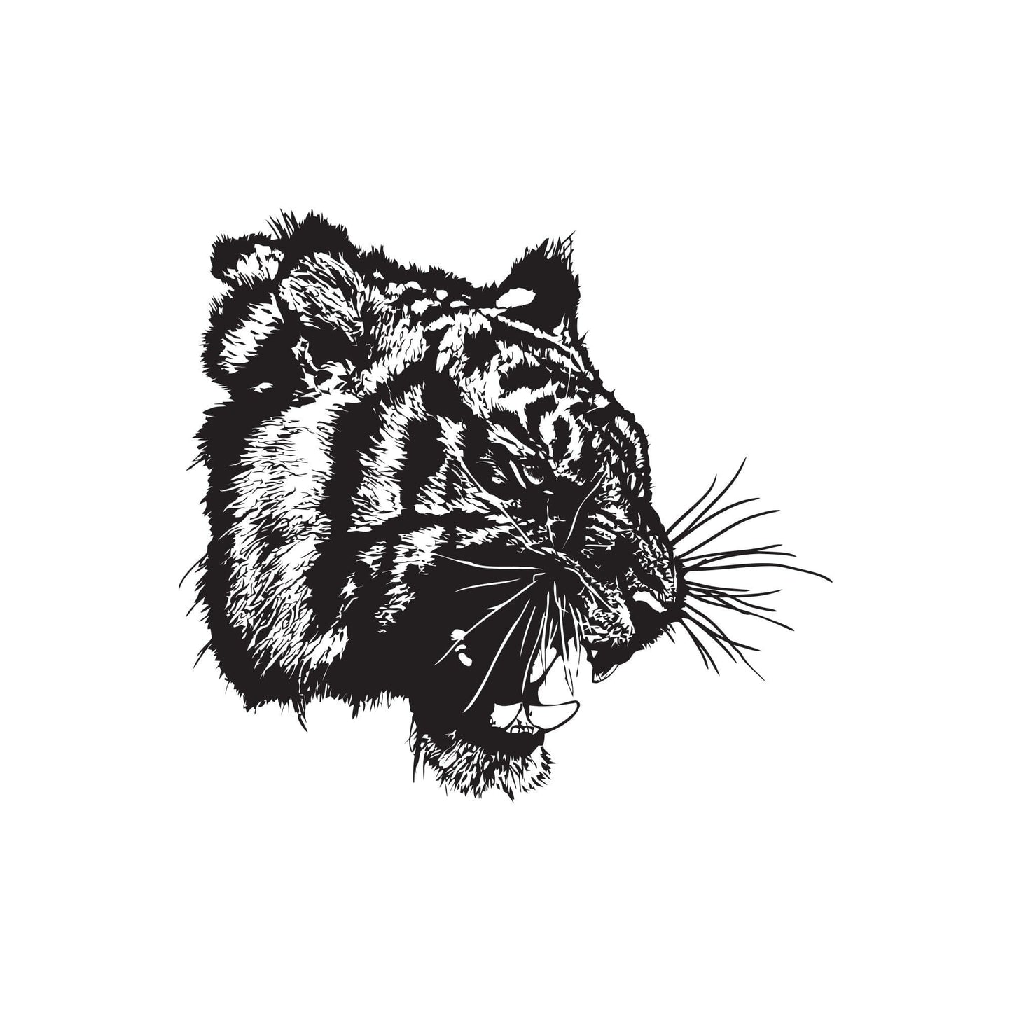 Angry Tiger Growling Vinyl Wall Decal Sticker. #791